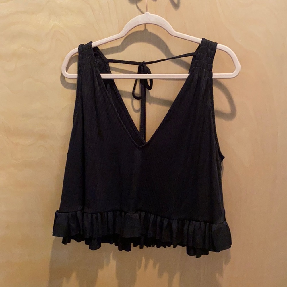 Free People Black Two Piece Skirt and Top Set